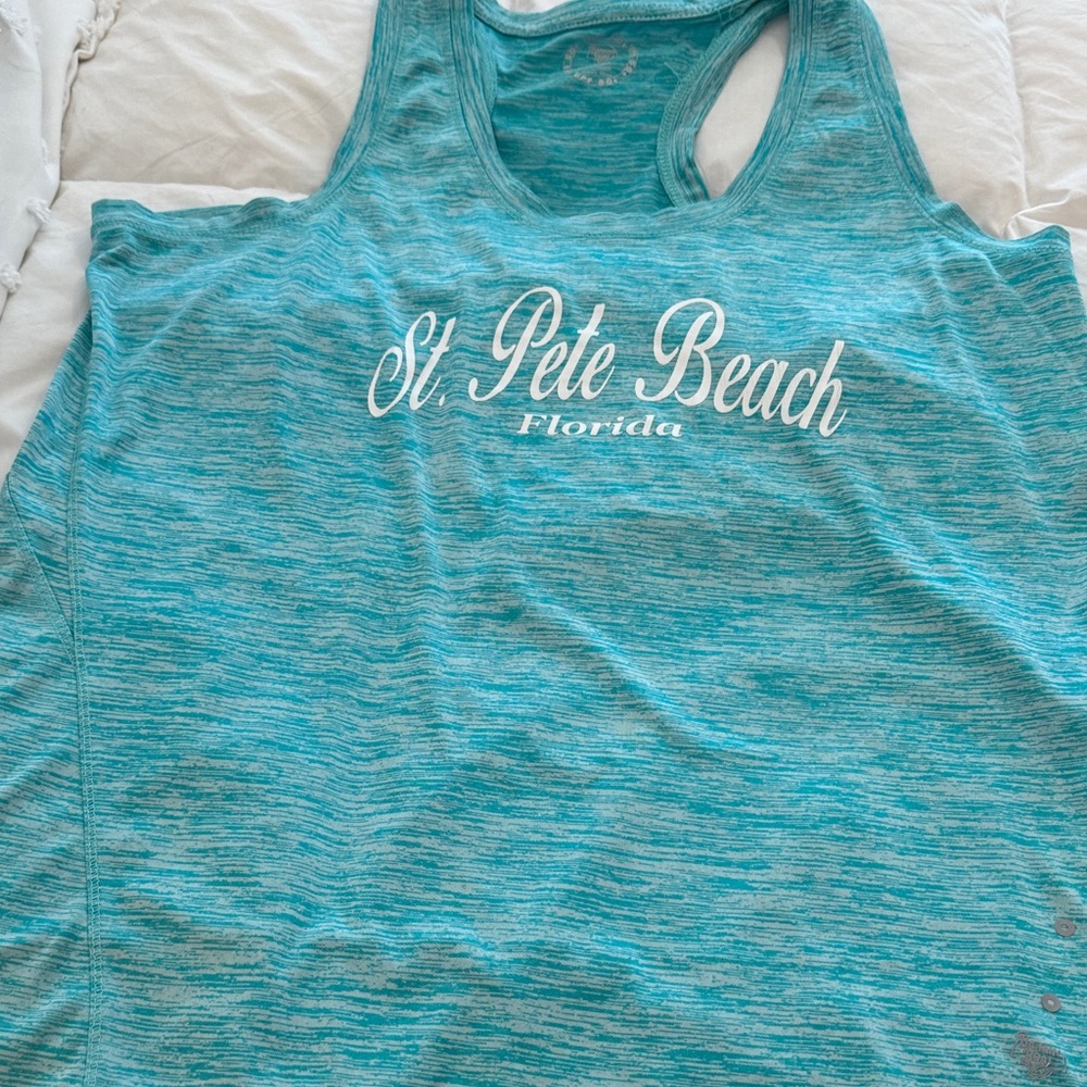Teal St. Pete Beach Tee in Aqua  Large